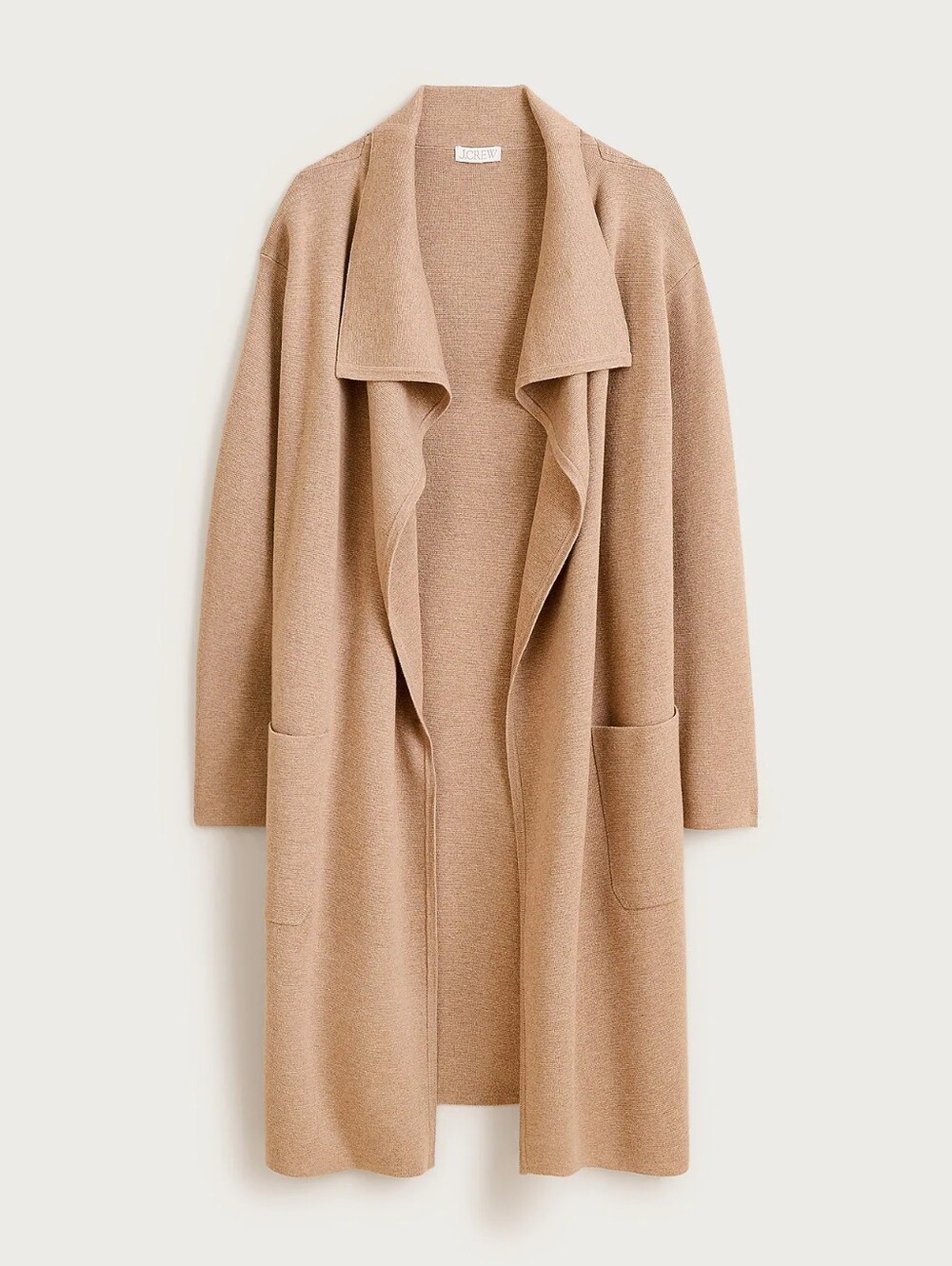 J.Crew Juliette Merino Wool Blend Tan Camel Long Sweater Cardigan